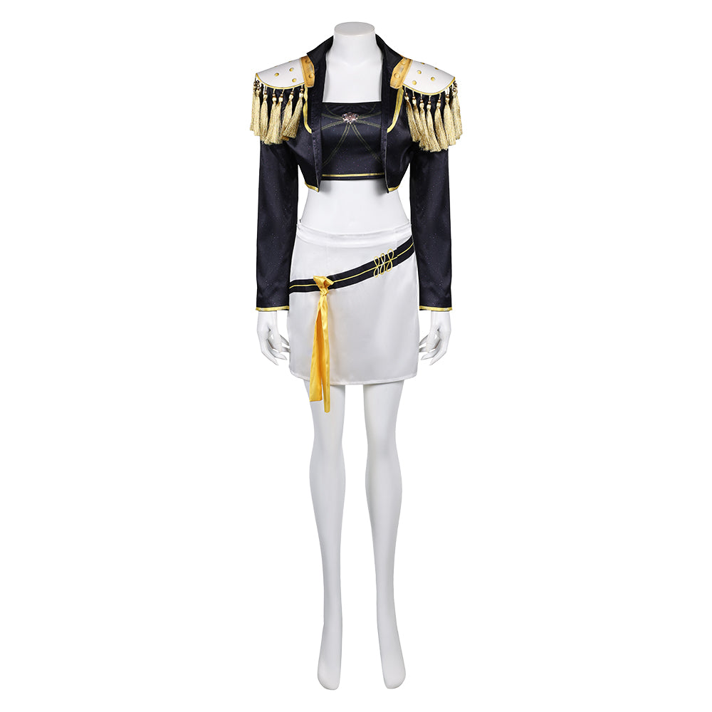 Kpop Demon Hunters Mira Gold Outfits schwarz Cosplay Kostüm