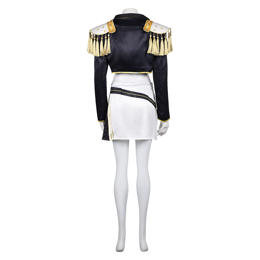 Kpop Demon Hunters Mira Gold Outfits schwarz Cosplay Kostüm