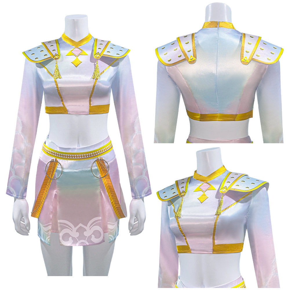 KPOP Demon Hunters Zoey weiß Outfits Cosplay Kostüm Set