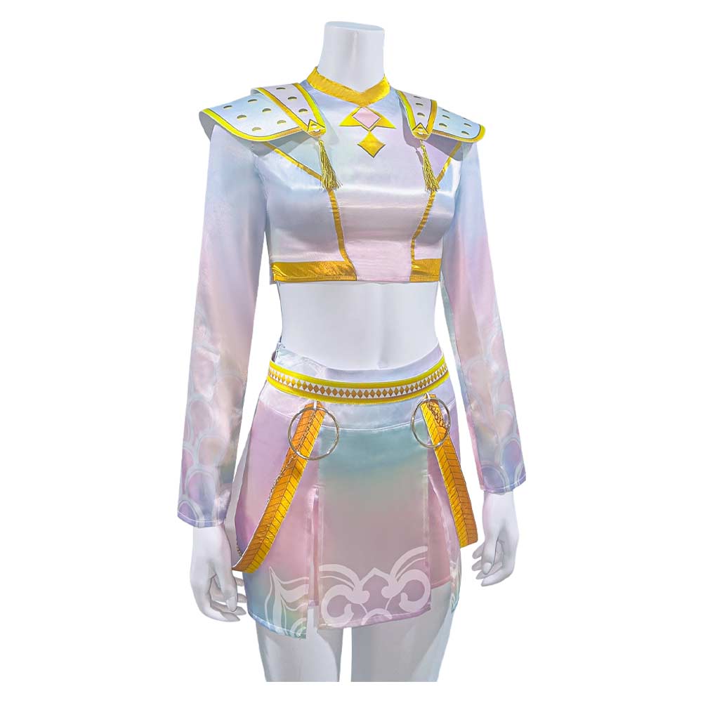 KPOP Demon Hunters Zoey weiß Outfits Cosplay Kostüm Set