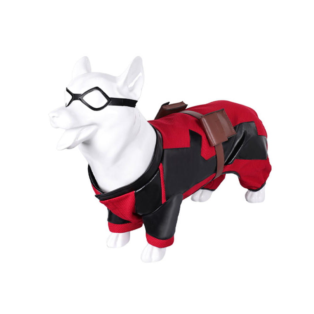 Haustier Deadpool Hunde Kleidung Dogpool Peggy rot Kostüm Outfit