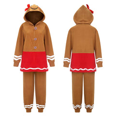 Lebkuchenmann braun Kostüm Set Schlafkleidung Weihnachten Cosplay Outfit