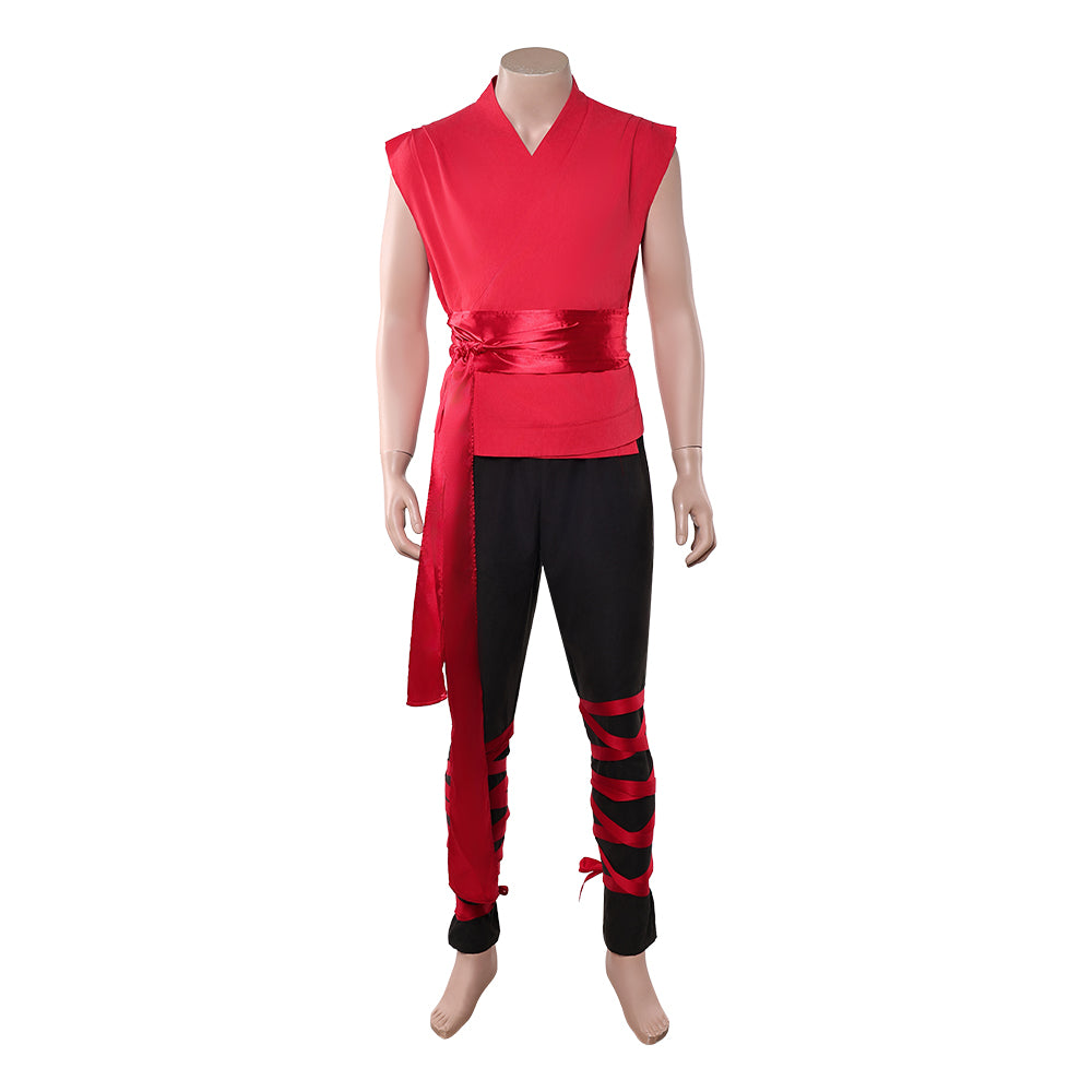 Liu Kang rot Kostüm SET Mortal Kombat Liu Kang Cosplay Outfit