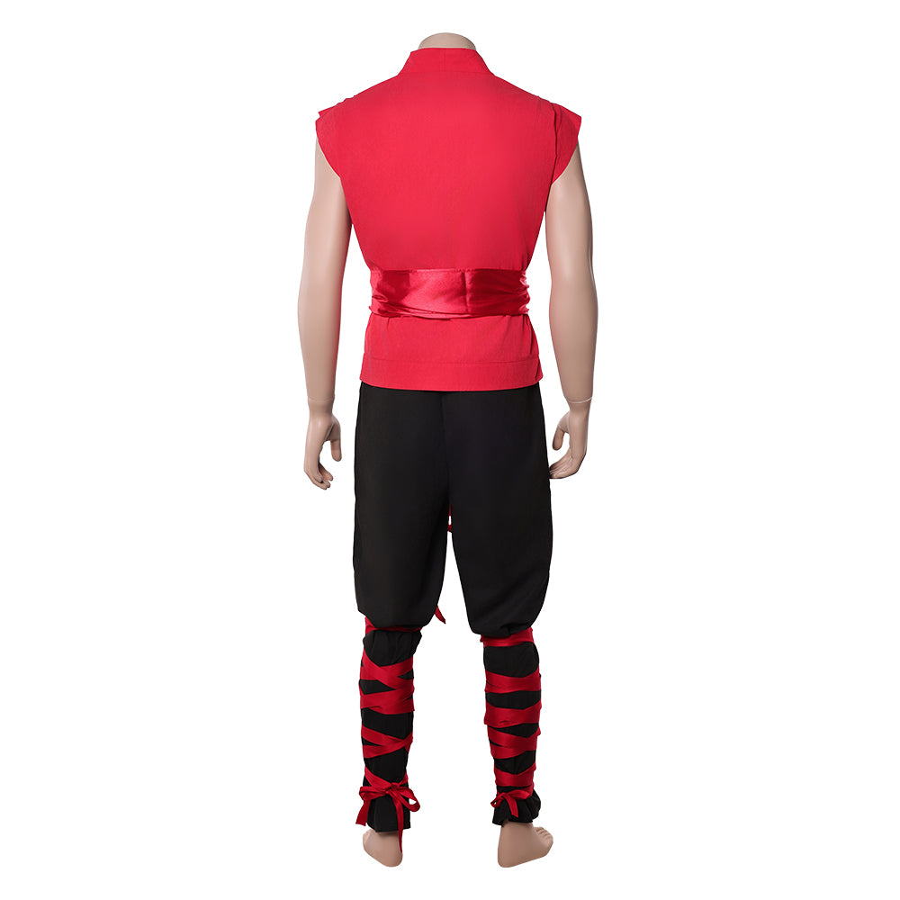 Liu Kang rot Kostüm SET Mortal Kombat Liu Kang Cosplay Outfit