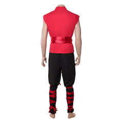 Liu Kang rot Kostüm SET Mortal Kombat Liu Kang Cosplay Outfit