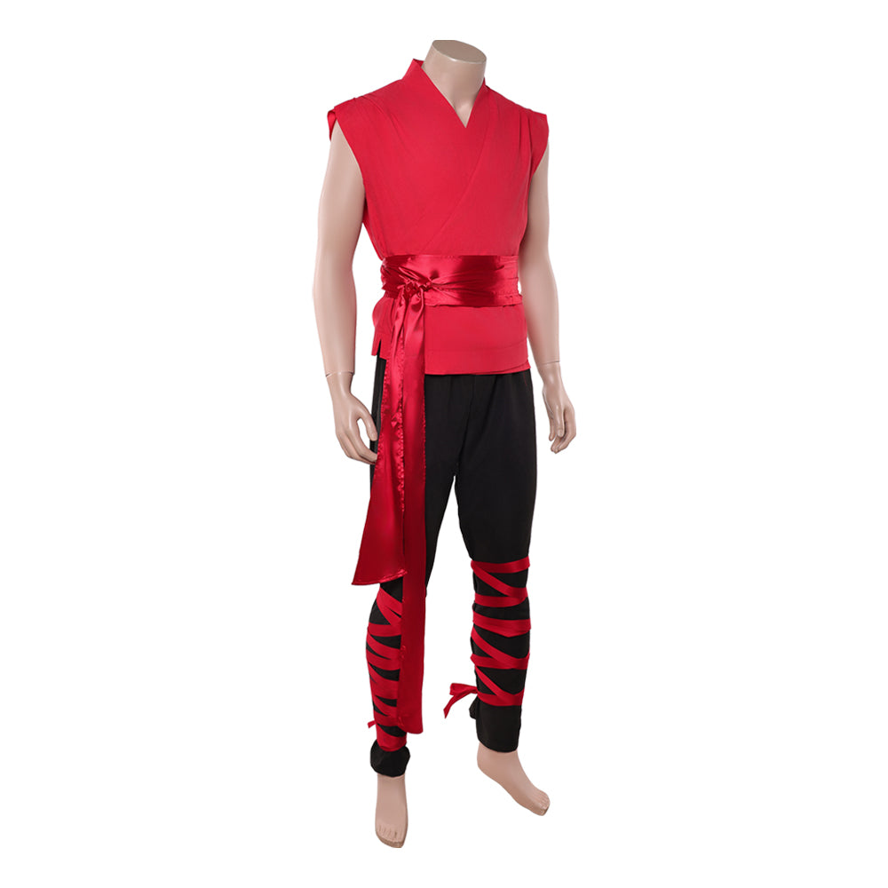 Liu Kang rot Kostüm SET Mortal Kombat Liu Kang Cosplay Outfit