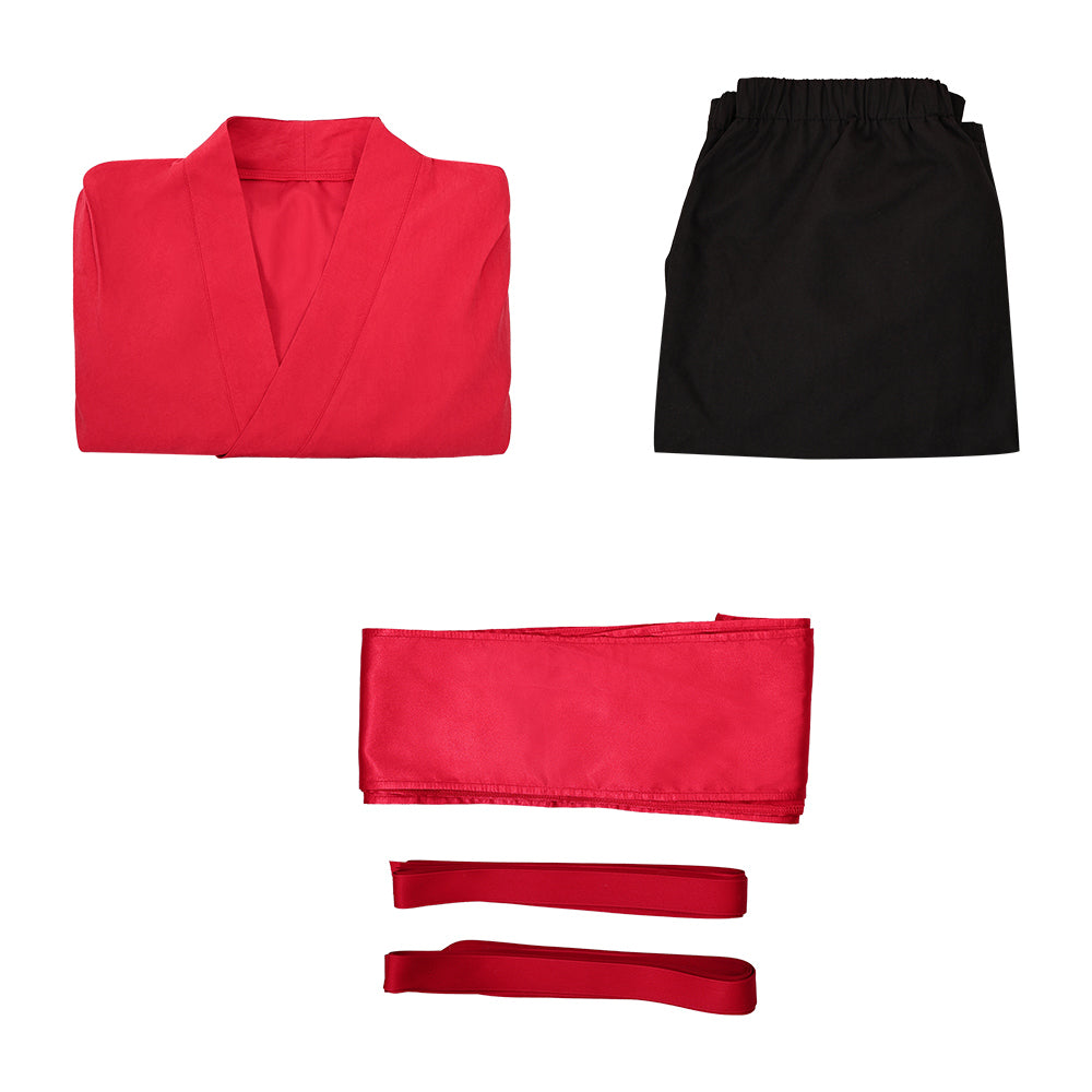 Liu Kang rot Kostüm SET Mortal Kombat Liu Kang Cosplay Outfit