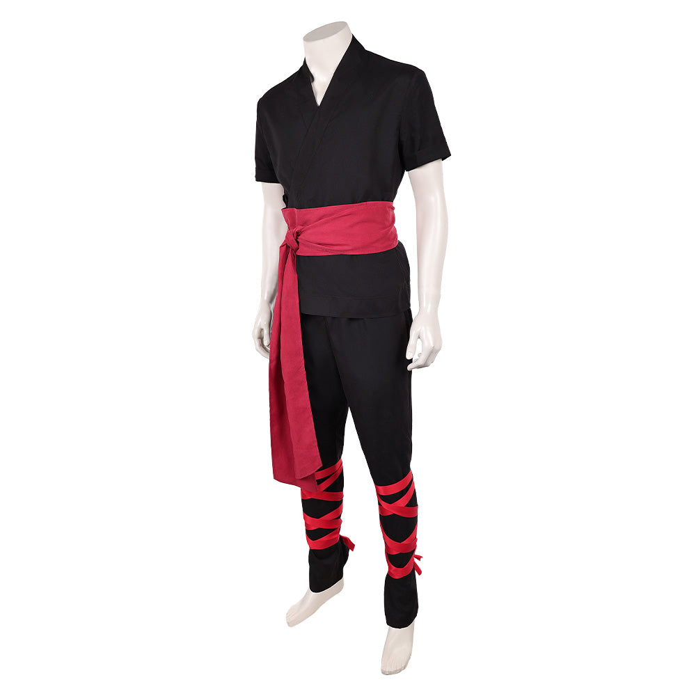 Liu Kang schwarz Kostüm Mortal Kombat 2 Liu Kang Cosplay Outfit