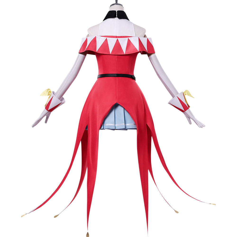 Luce Rubis rot weiß Kostüm Set The Exiled Heavy Knight Knows How to Game the System Luce Rubis Cosplay Outfit
