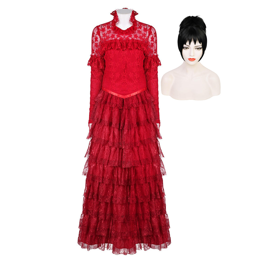 Lydia Deetz rot Kleid Beetlejuice Beetlejuice Lydia Cosplay Kostüm