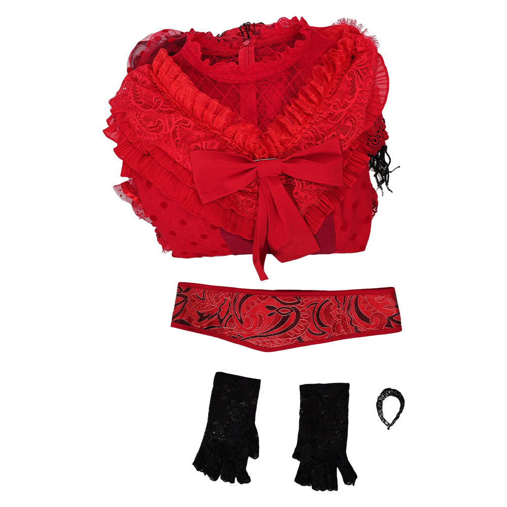 Lydia Deetz rot Kleid Beetlejuice Lydia Damen Brautkleid Cosplay Kostüm