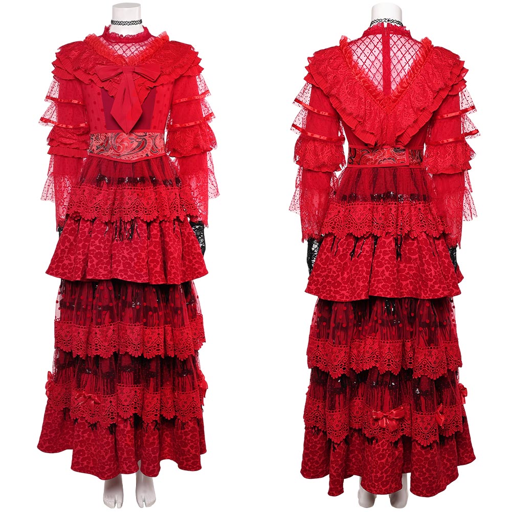 Lydia Deetz rot Kleid Beetlejuice Lydia Damen Brautkleid Cosplay Kostüm