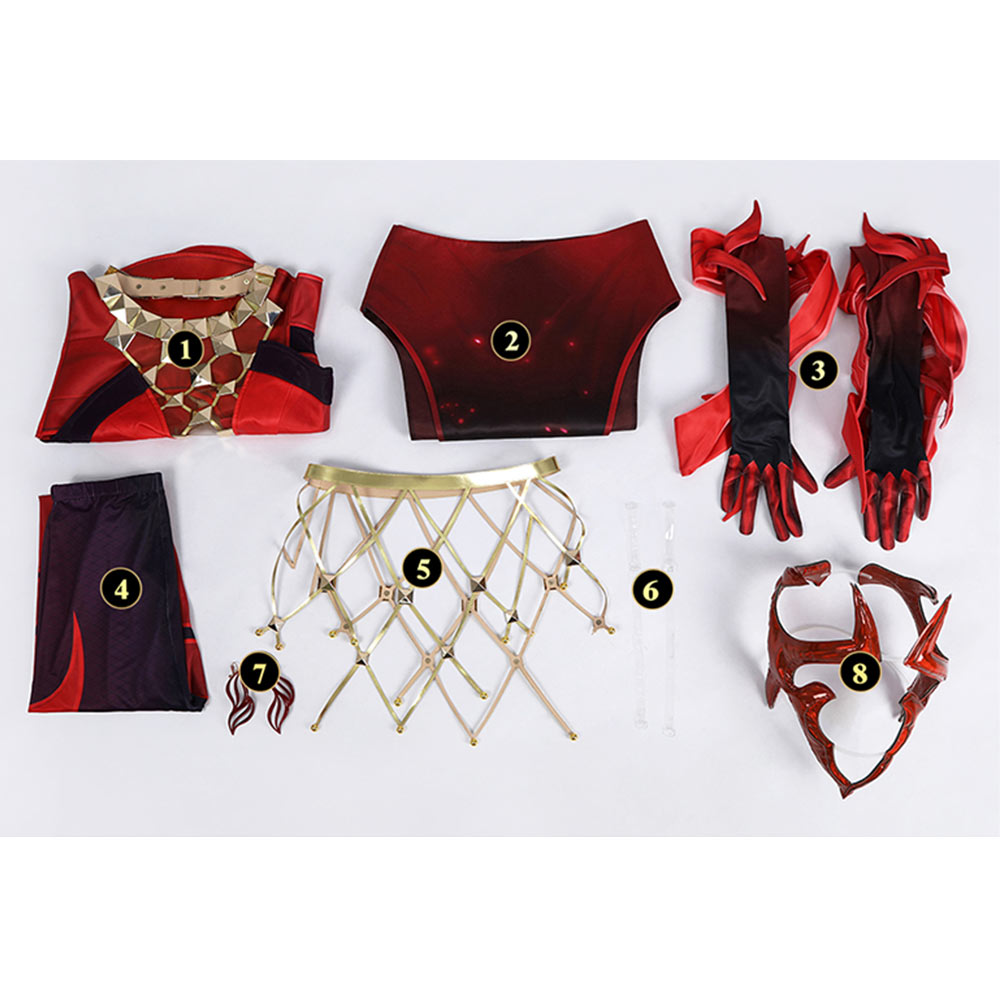 M-Rivals Scarlet Witch Wanda Cosplay Kostüm Set