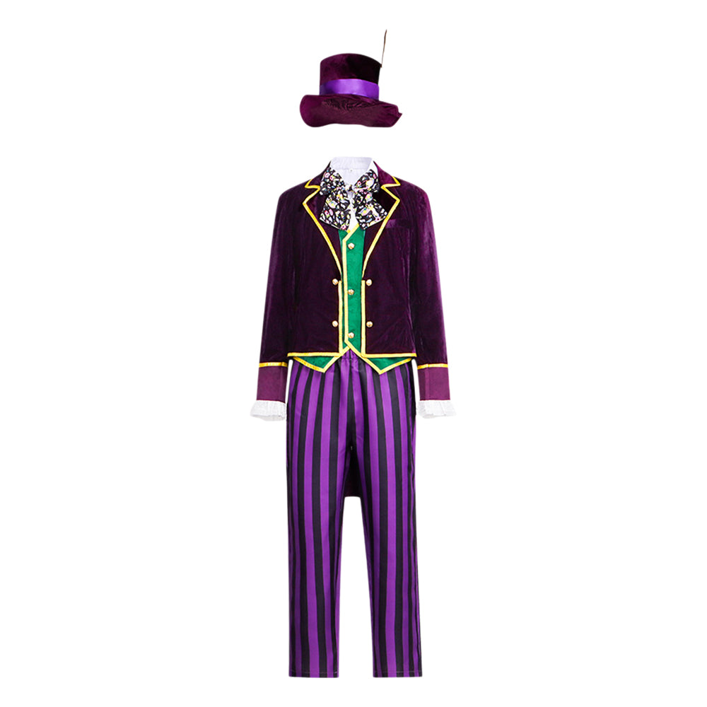 Mad Hatter lila Kostüm Set Alice in Wonderland Mad Hatter Cosplay Outfit