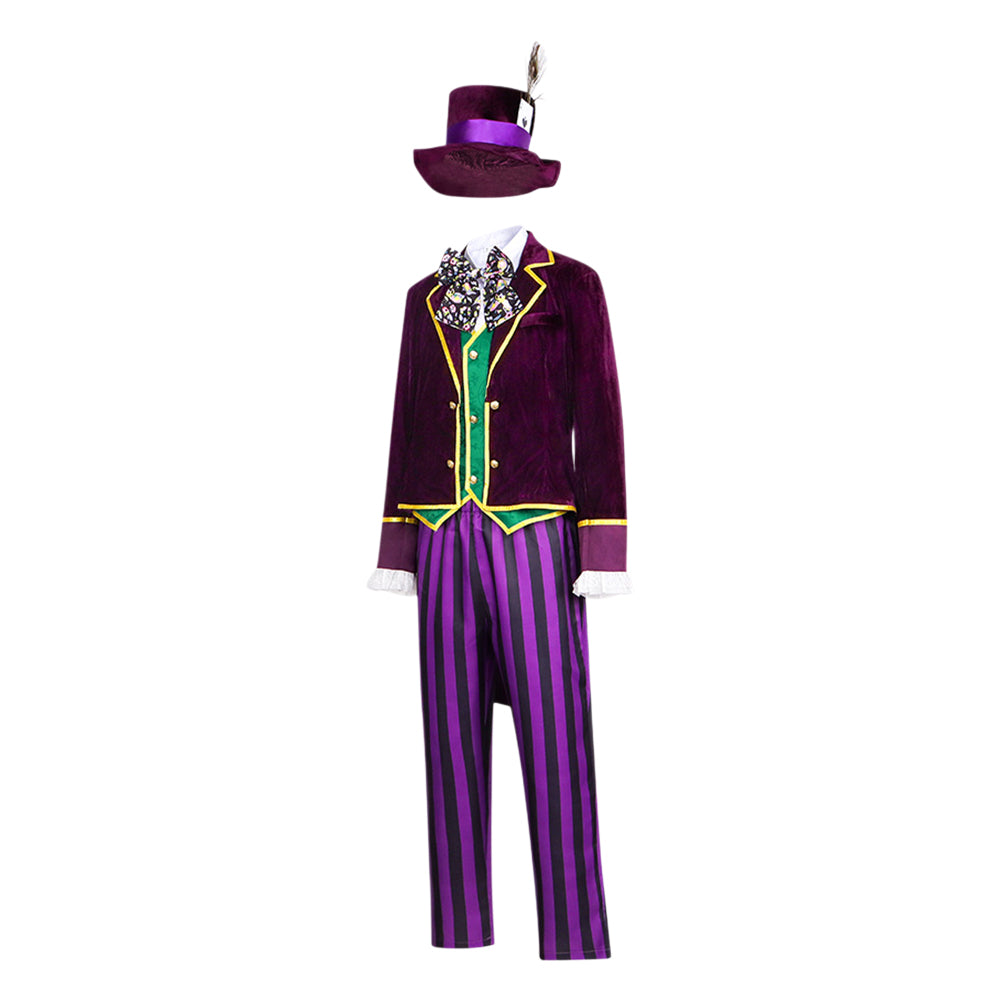 Mad Hatter lila Kostüm Set Alice in Wonderland Mad Hatter Cosplay Outfit
