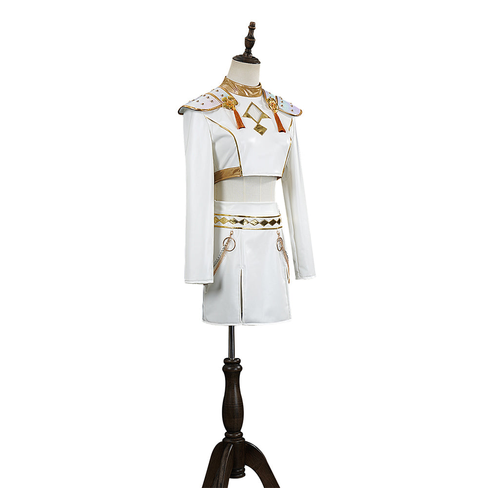 Mädchen Kinder Huntrix Zoey Golden weiß Kostüm Cosplay Outfits  