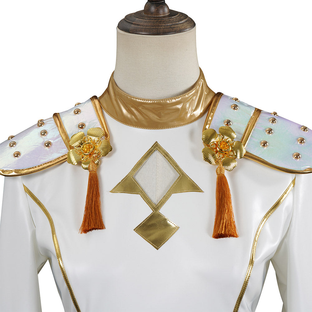 Mädchen Kinder Huntrix Zoey Golden weiß Kostüm Cosplay Outfits  