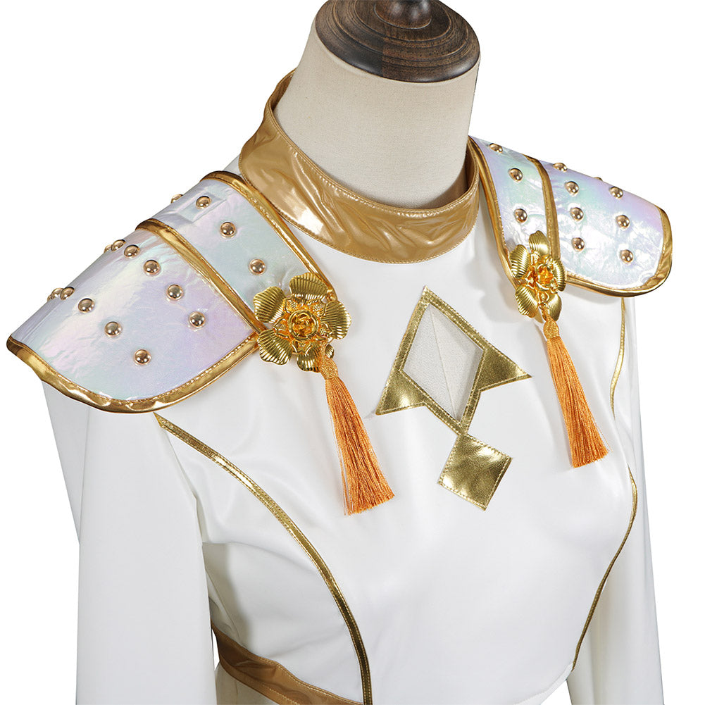 Mädchen Kinder Huntrix Zoey Golden weiß Kostüm Cosplay Outfits  