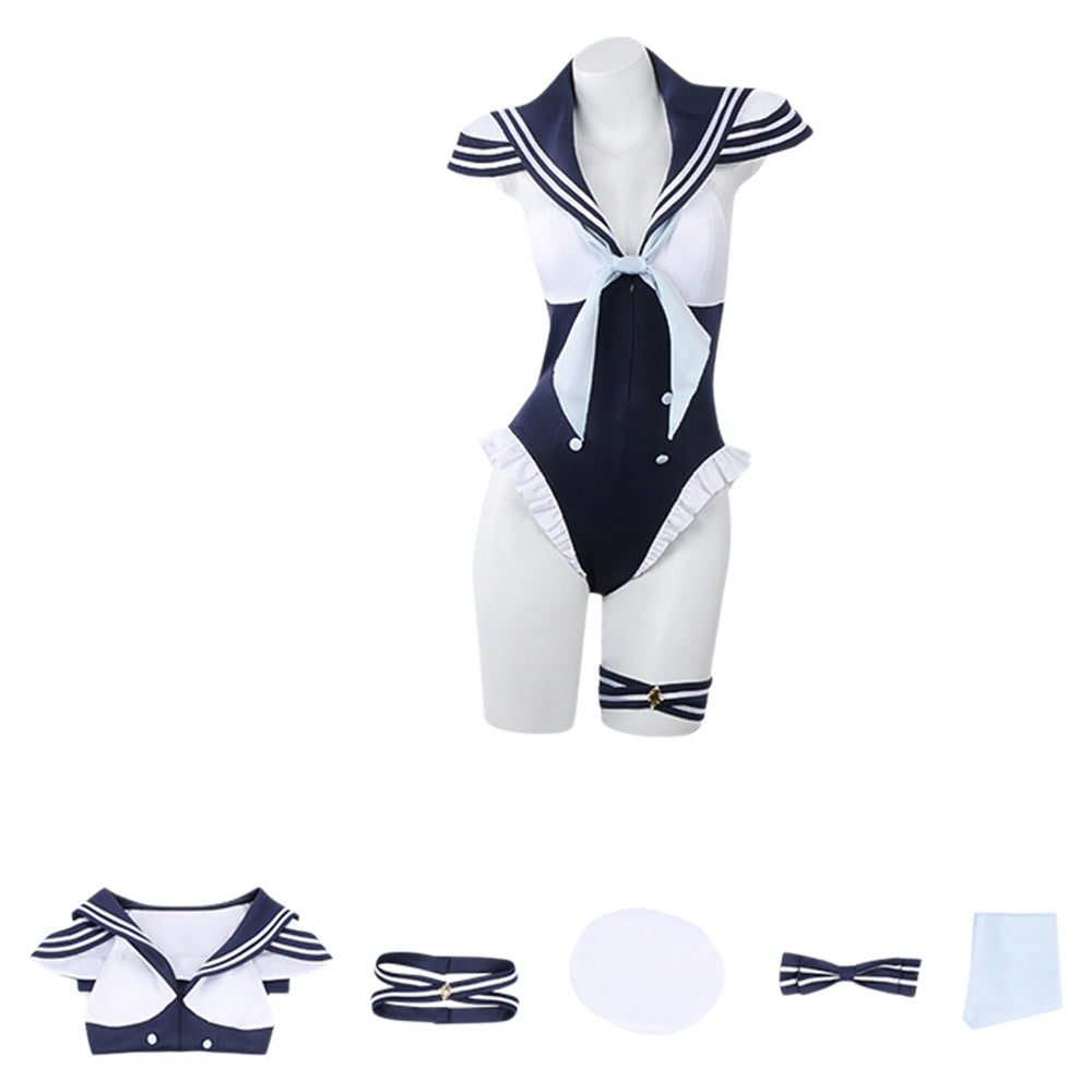 Marin Kitagawa weiß blau Kostüm Set My Dress-Up Darling Marin Kitagawa Cosplay Outfit