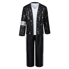 Michael Jackson schwarz Kostüm Set Bühnenkostüm Michael Jackson Cosplay Outfit