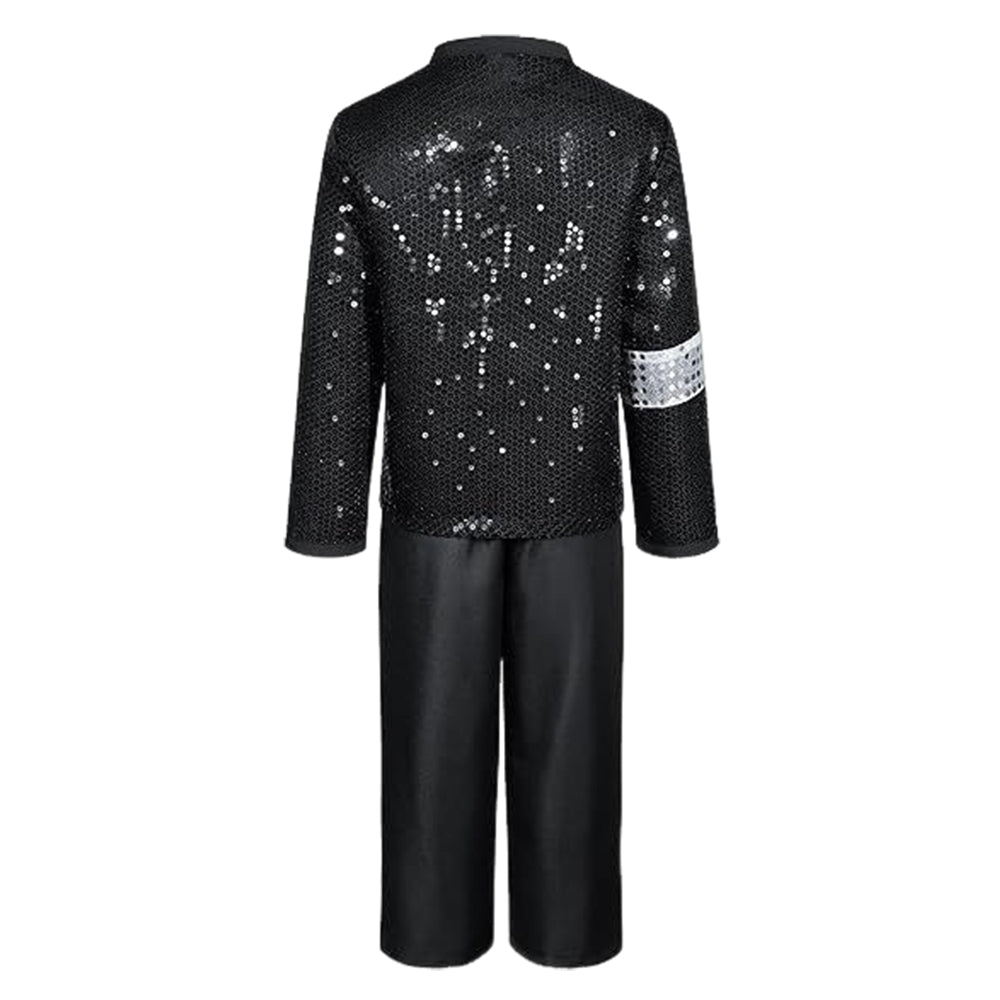 Michael Jackson schwarz Kostüm Set Bühnenkostüm Michael Jackson Cosplay Outfit