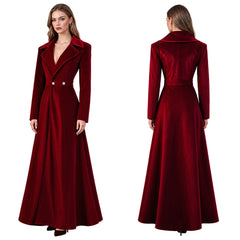 ​Mittelalter rot Kostüm Samt Trenchcoat Halloween Karneval Weihnachten Cosplay Outfit