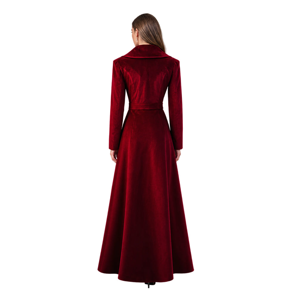 ​Mittelalter rot Kostüm Samt Trenchcoat Halloween Karneval Weihnachten Cosplay Outfit