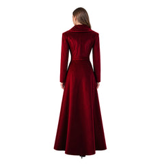 ​Mittelalter rot Kostüm Samt Trenchcoat Halloween Karneval Weihnachten Cosplay Outfit