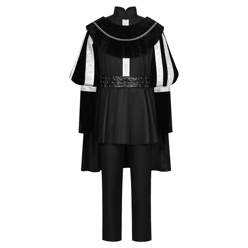 Mittelalter schwarz Kostüm Set Söldner Cosplay Outfit Halloween Karneval Party Suit