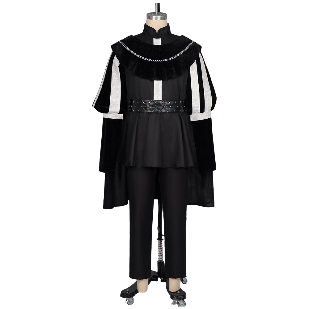 Mittelalter schwarz Kostüm Set Söldner Cosplay Outfit Halloween Karneval Party Suit