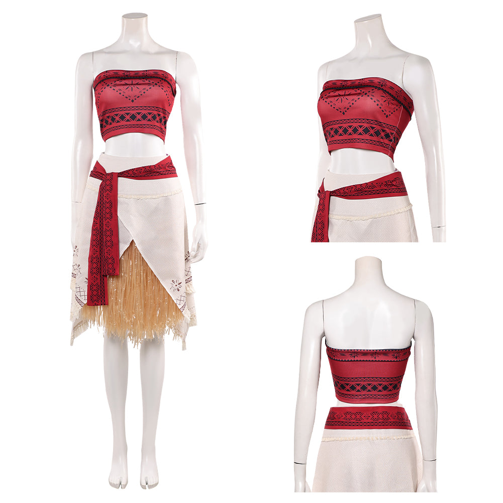 Moana 2026 Vaiana rot Kostüm Set Cosplay Outfit