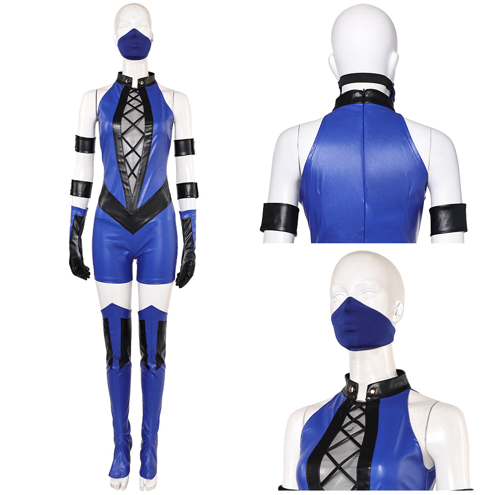 Mortal Kombat Kitana blau Jumpsuit Cosplay Kostüm