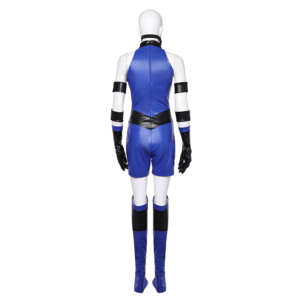 Mortal Kombat Kitana blau Jumpsuit Cosplay Kostüm