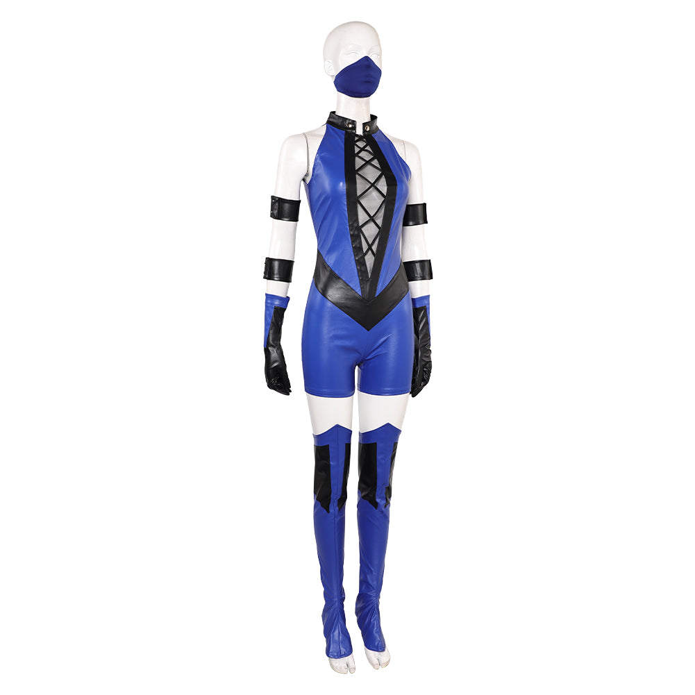 Mortal Kombat Kitana blau Jumpsuit Cosplay Kostüm