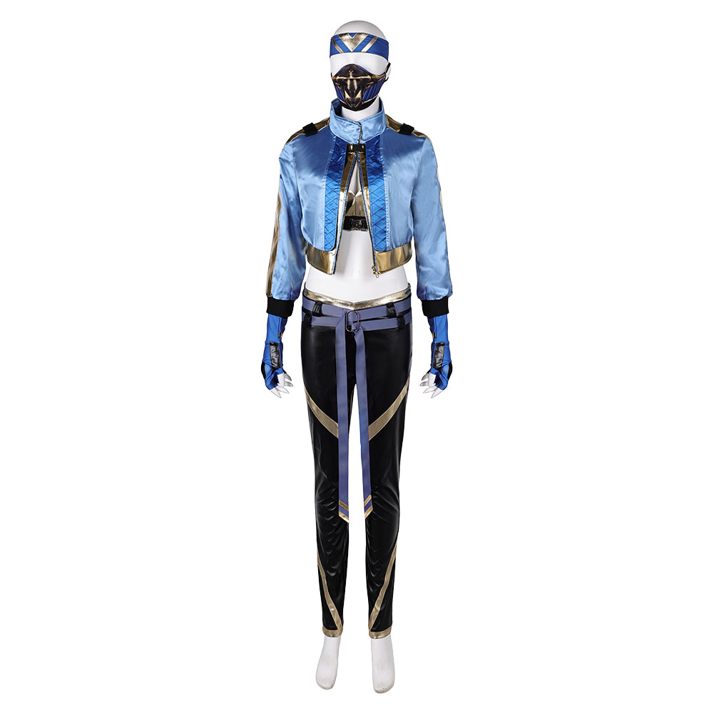 Mortal Kombat Kitana blau Kostüm Halloween Karneval Outfits