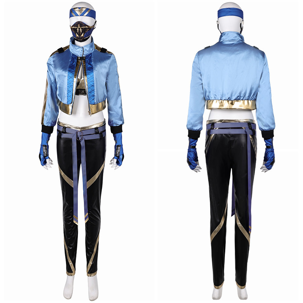 Mortal Kombat Kitana blau Kostüm Halloween Karneval Outfits