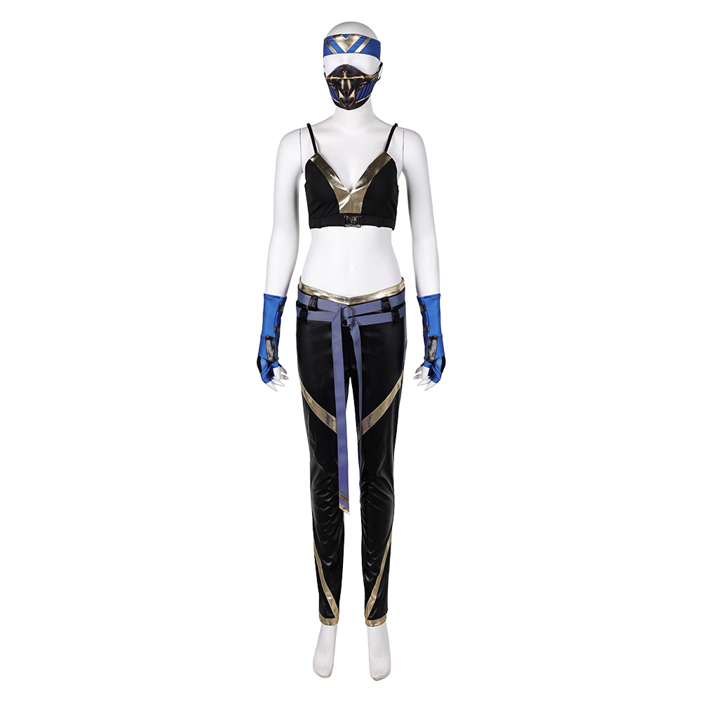 Mortal Kombat Kitana blau Kostüm Halloween Karneval Outfits