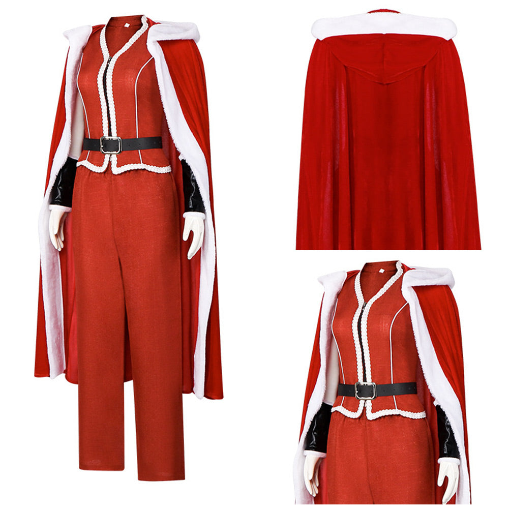 Mrs. Claus rot Kostüm Set Violent Night 2 Mrs. Claus Cosplay Outfit