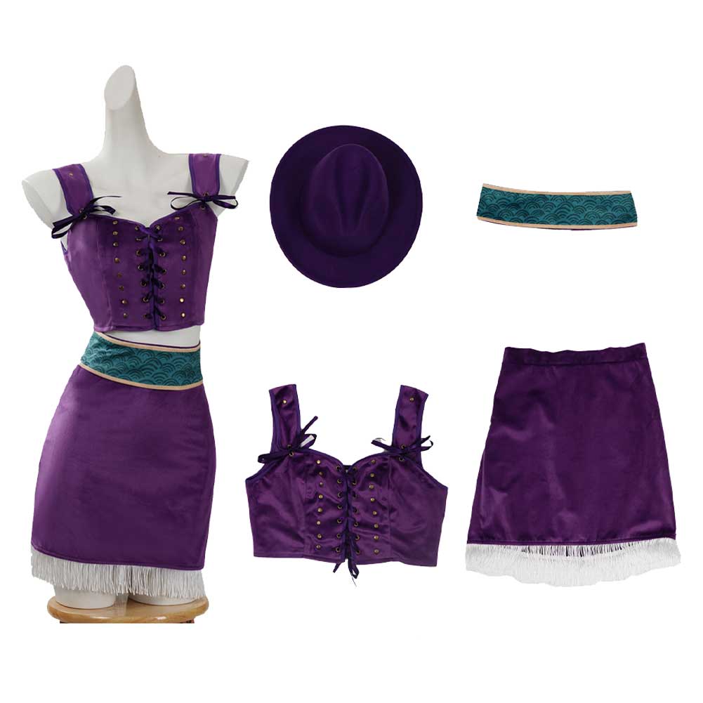 Nico Robin lila Outfit One Piece Nico Sommer Cosplay Kostüm