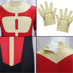 Oliver Grayson II - Invincible Kid Omni-Man rot gelb Jumpsuit Cosplay Outfit