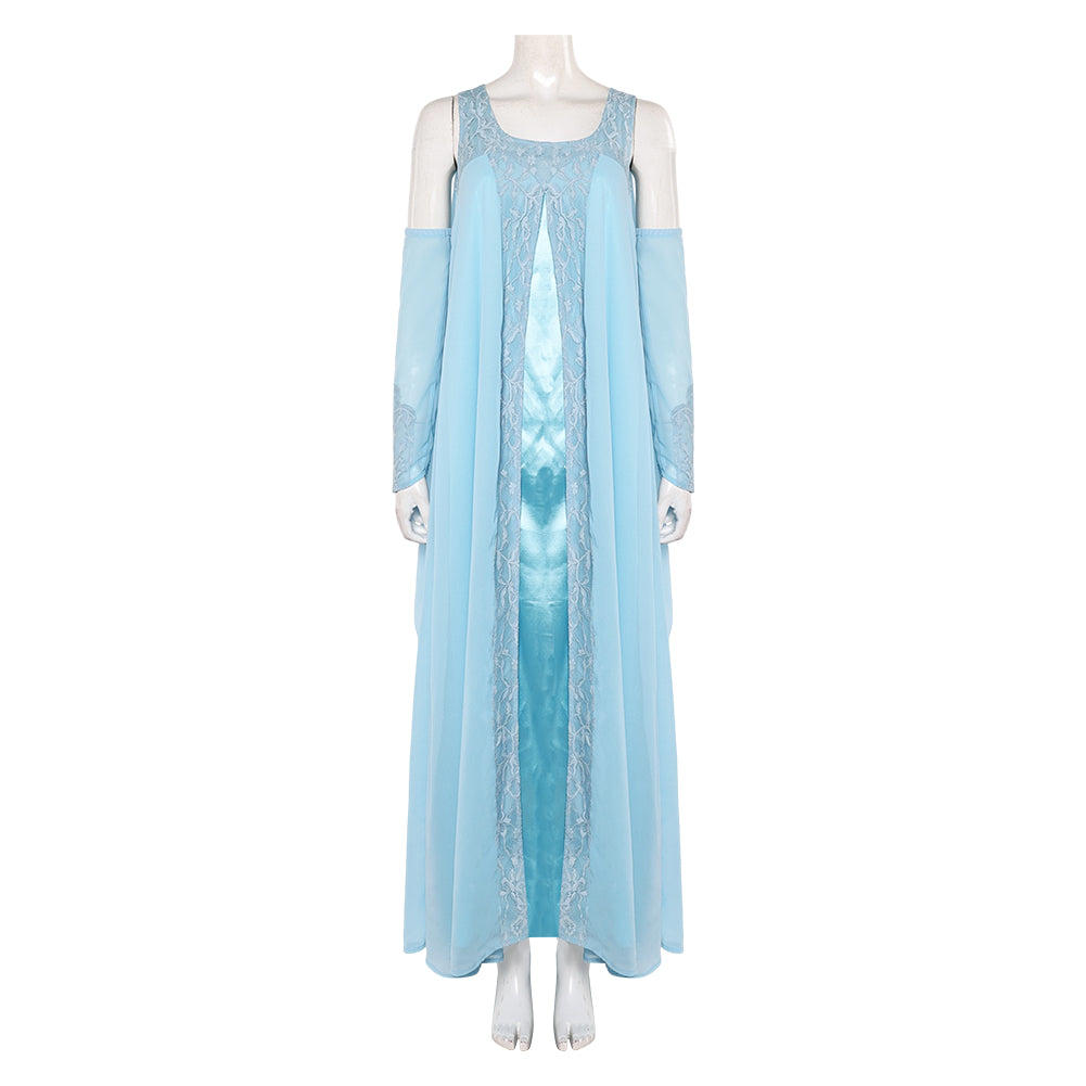 Padme Amidala Aqua georgette nightgown Kleid Cosplay Kostüm