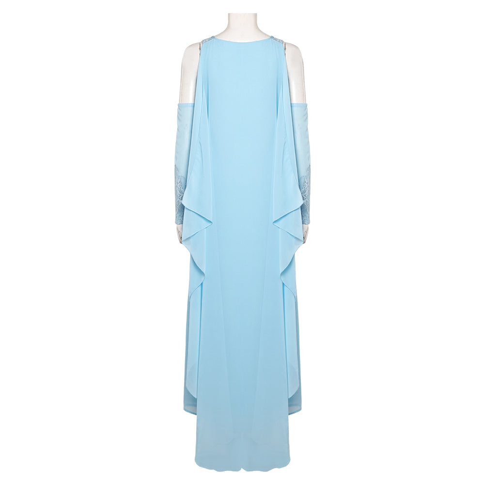 Padme Amidala Aqua georgette nightgown Kleid Cosplay Kostüm