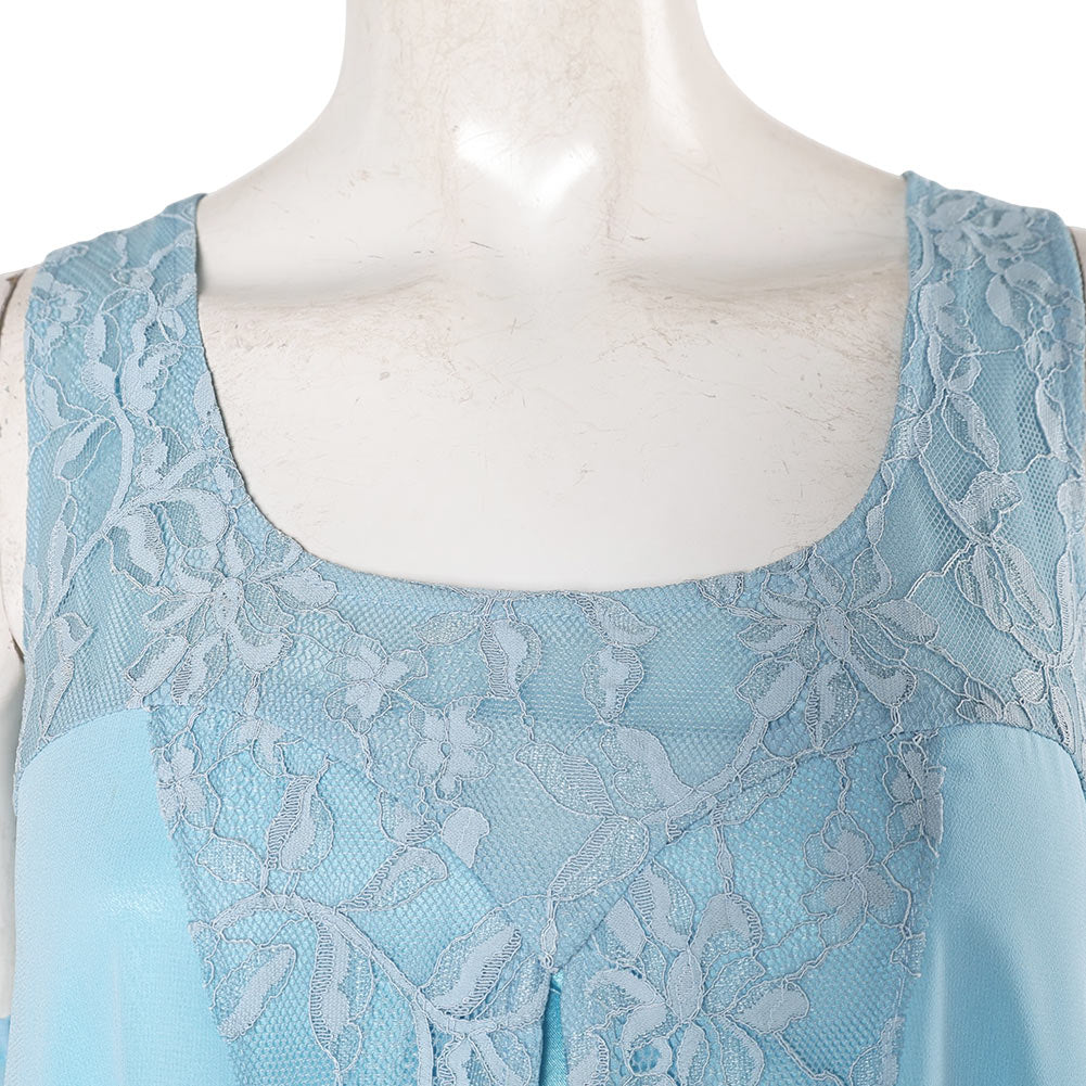 Padme Amidala Aqua georgette nightgown Kleid Cosplay Kostüm
