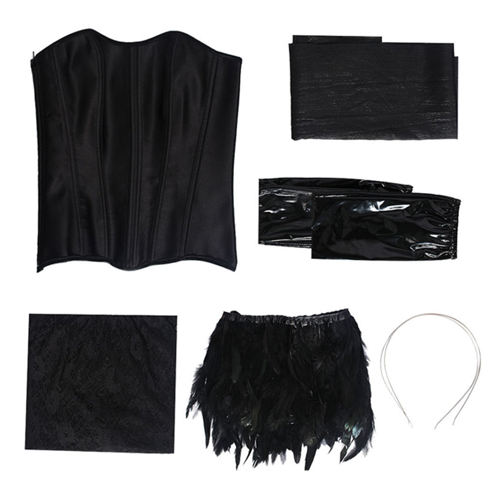 Padme Amidala schwarz Krosett Kleid Cosplay Kostüm