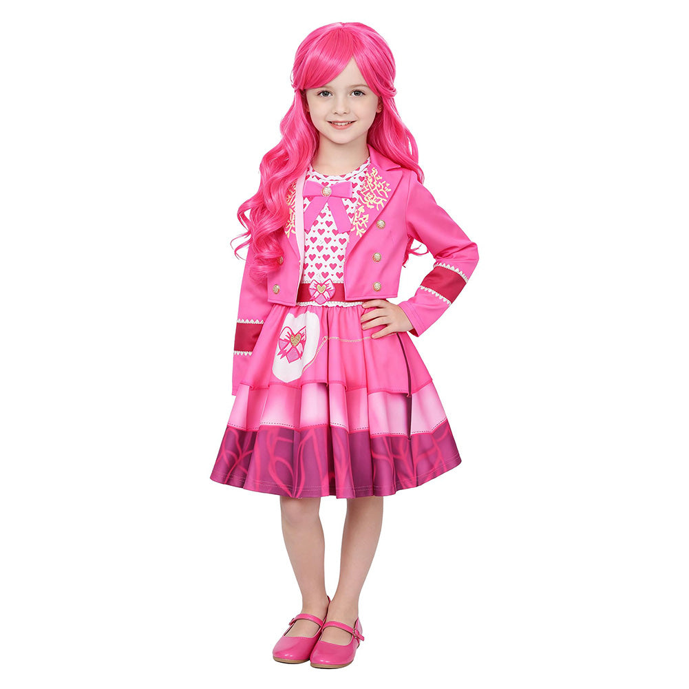 Pink Mädchen rosa Kostüm Set Descendants: Wicked Wonderland Pink Cosplay Outfit