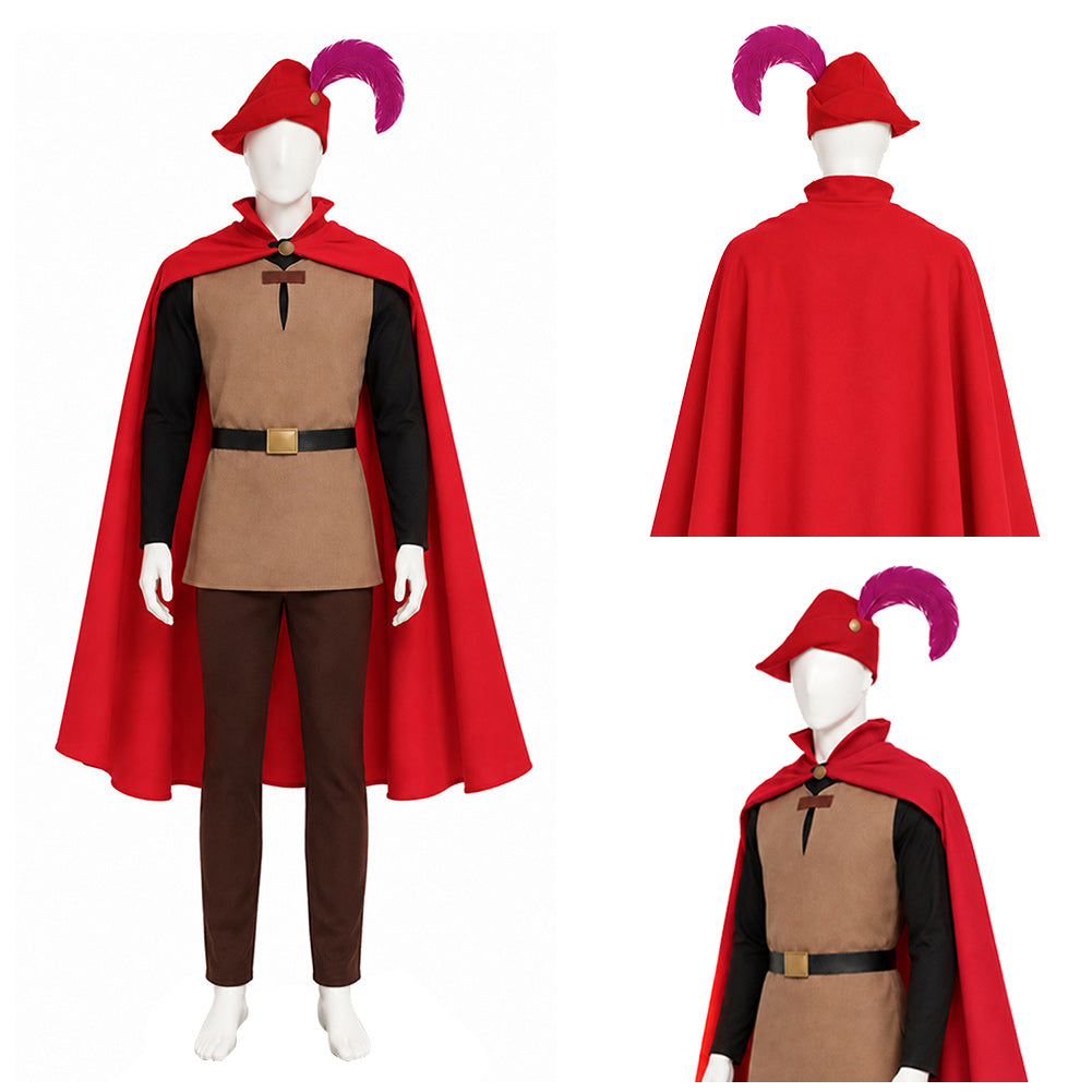 Prince Phillip rot Kostüm Set Sleeping Beauty Prince Phillip Cosplay Outfit