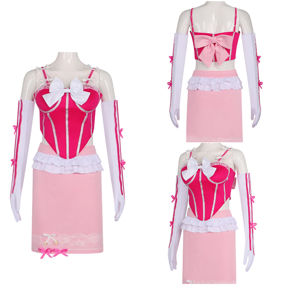 Prinzessin Peach rosa Kleid Super Mario Peach Damen Cosplay Kostüm 
