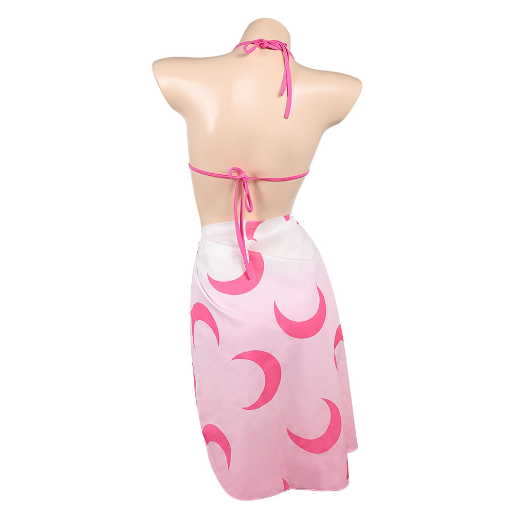 Prinzessin Peach Sommer Bademode 3tlg. Badeanzug Cosplay Outfit