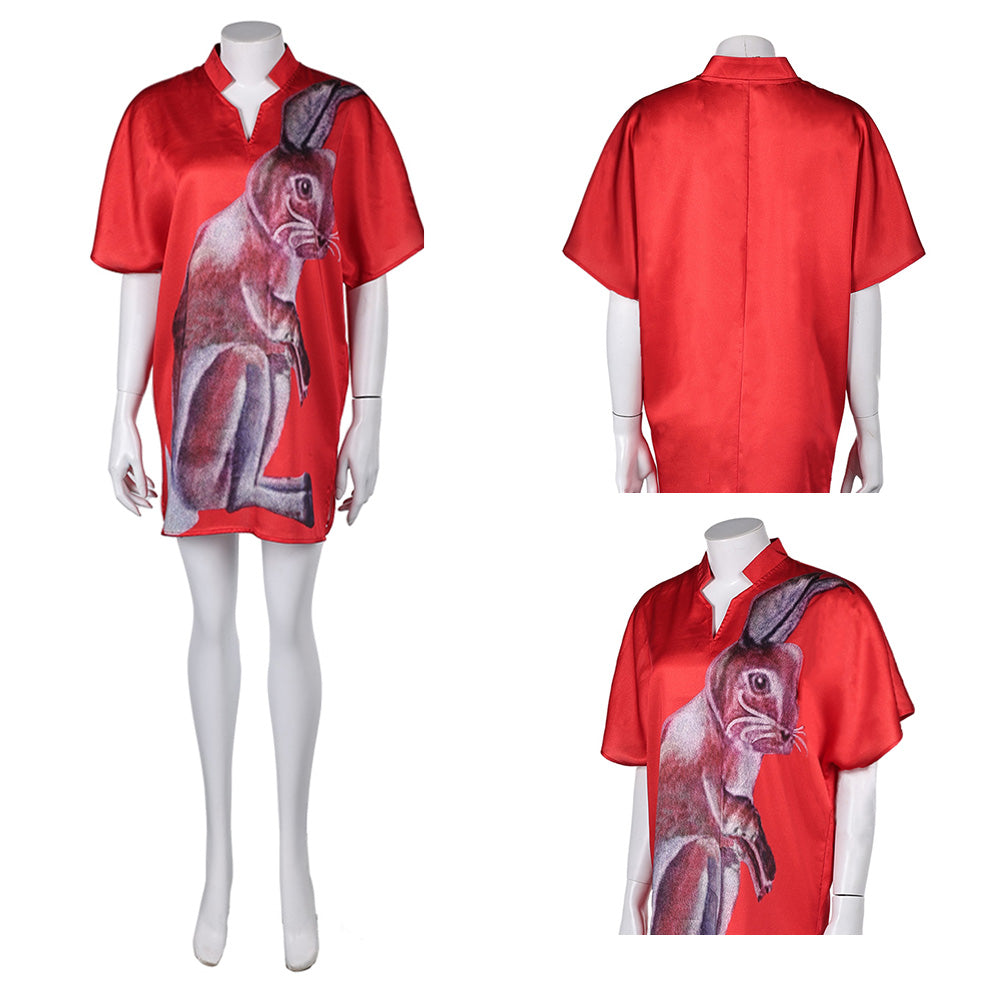 Retro Style ABBA Agnetha Fältskog Sommer rot T-Shirt Cosplay Outfits