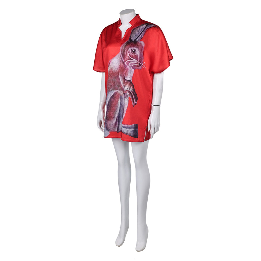 Retro Style ABBA Agnetha Fältskog Sommer rot T-Shirt Cosplay Outfits